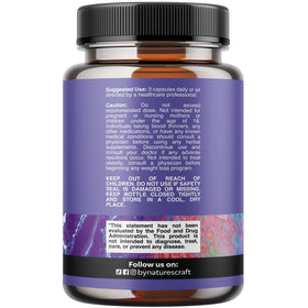 Complexe de Magnésium Triple 400mg Natures Craft - Flacon avec capsules en arrière-plan