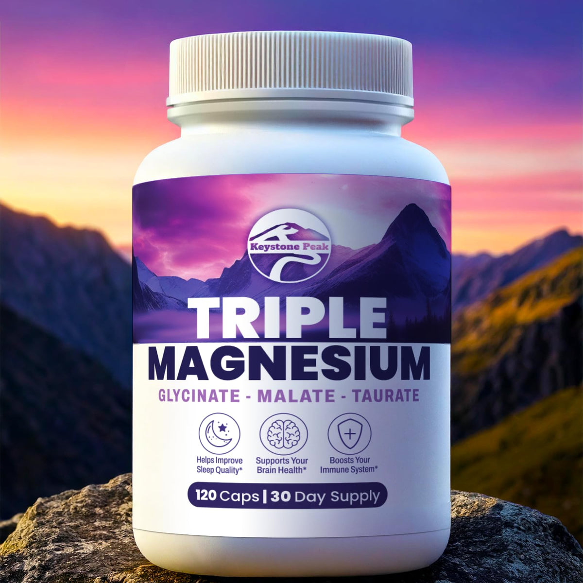 Complexe de Magnésium Triple Keystone Peak avec ingrédients