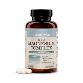 Complexe de Magnésium Triples NatureWise, vue avant avec capsules