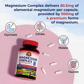 Complexe de Magnésium Vitalitown 500mg capsules ouvertes