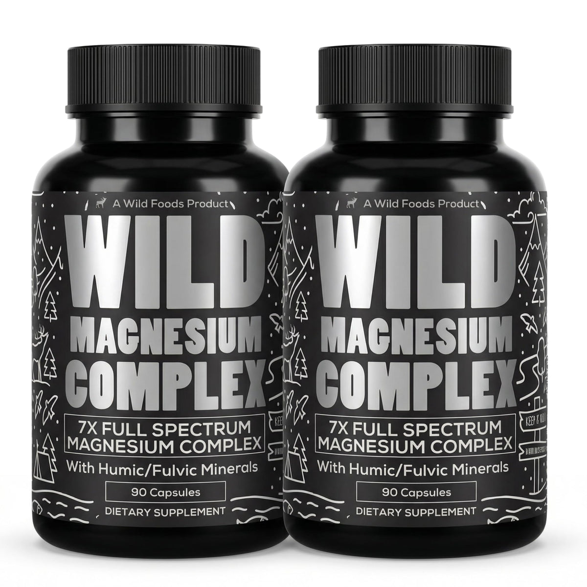 Complexe de Magnésium Wild Foods 90 capsules, vue de face