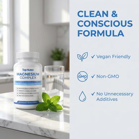 Complexe de Magnésium wuliao 1000mg ouvert avec capsules visibles