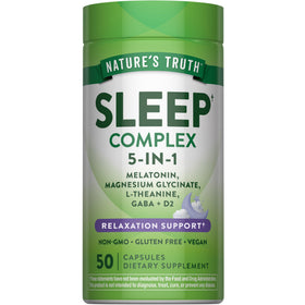 Complexe de Mélatonine Nature's Truth 50 capsules végétales vue de face