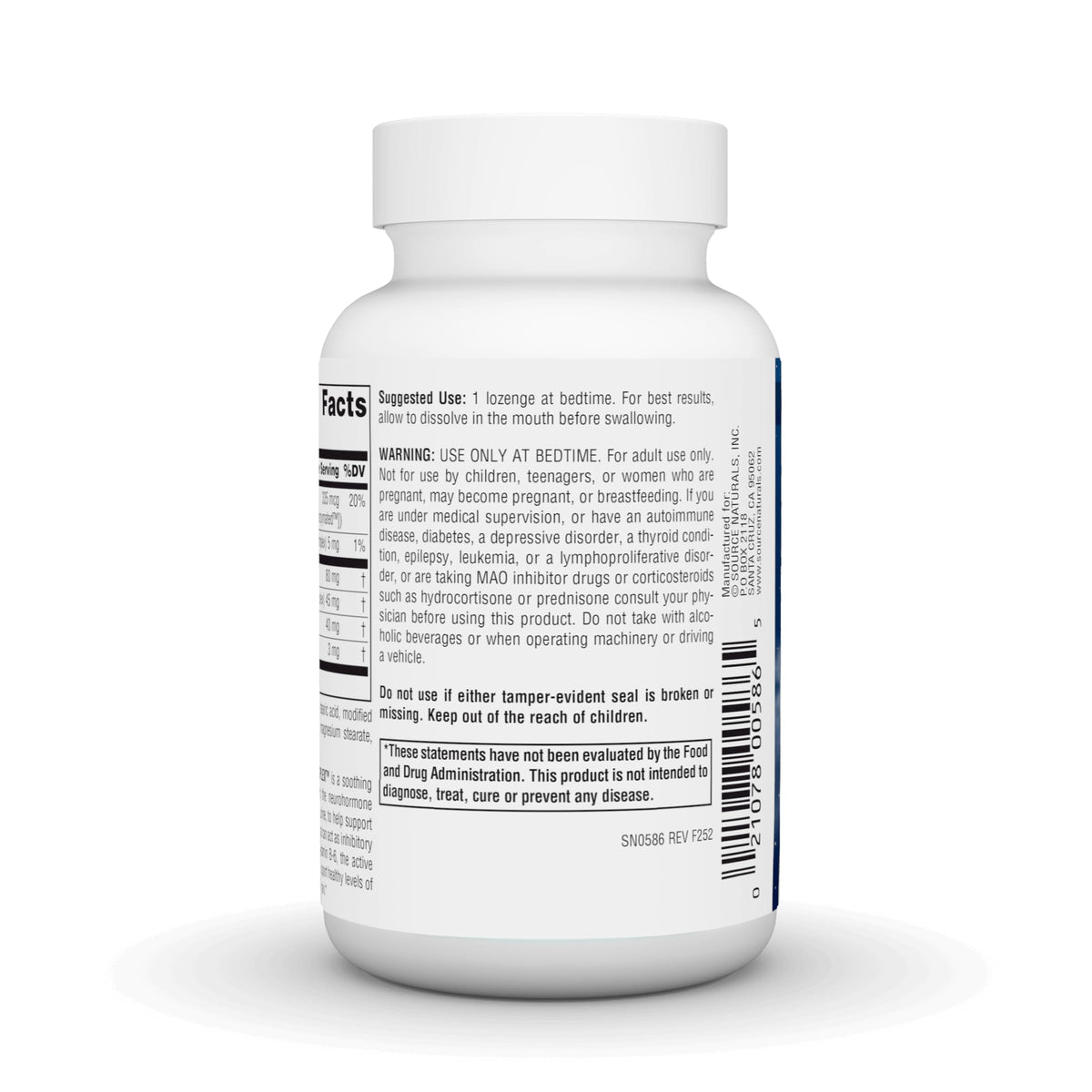 Complexe de Mélatonine Source Naturals 3 mg - présentation sur une table