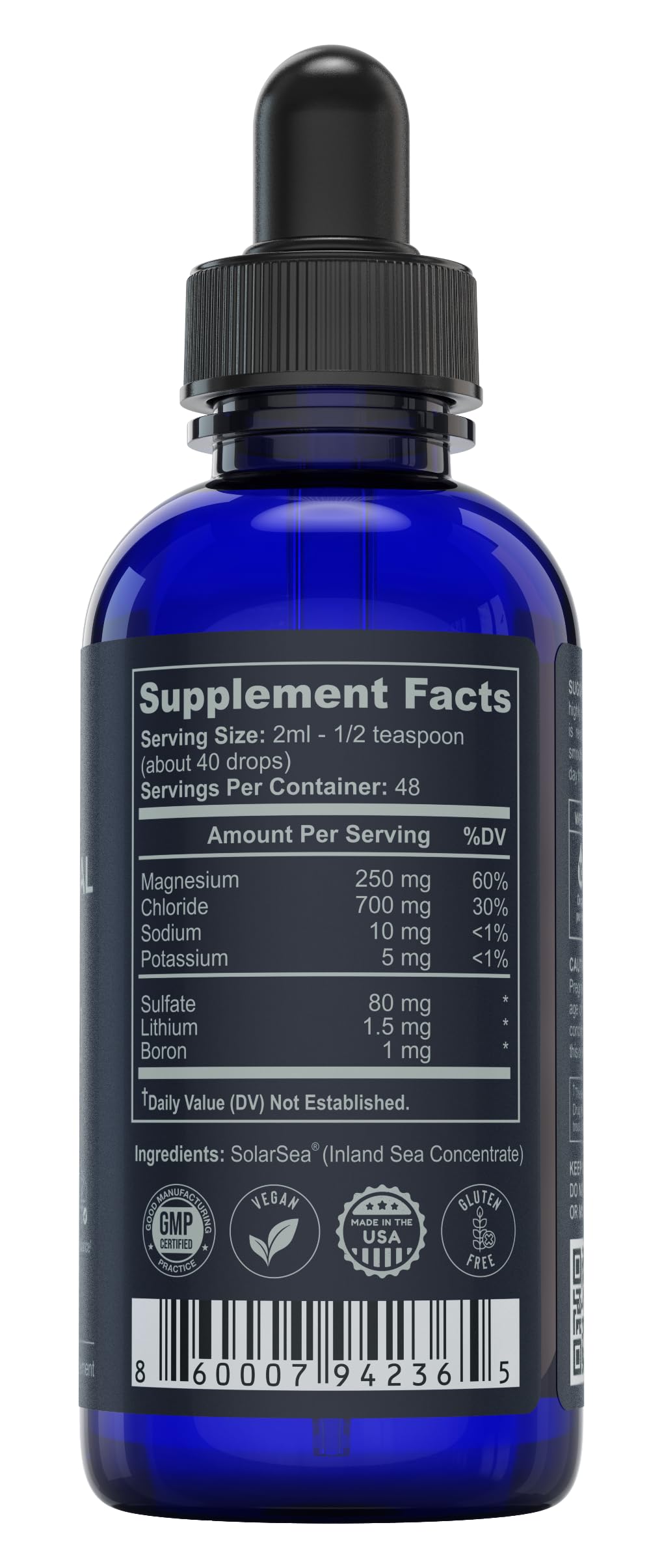 Complexe de Minéraux Trace TRULIFE NATURALS bouteille vue arrière