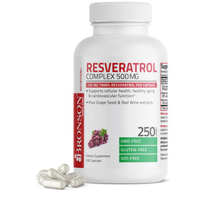 Complexe de Resvératrol Bronson 500 mg, vue de face