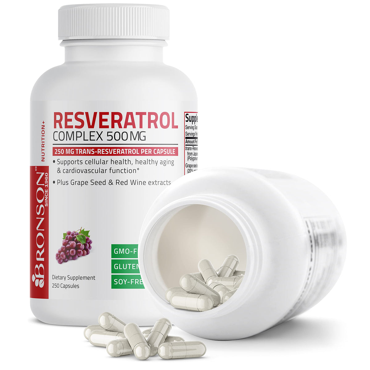Complexe de Resvératrol Bronson avec des raisins rouges