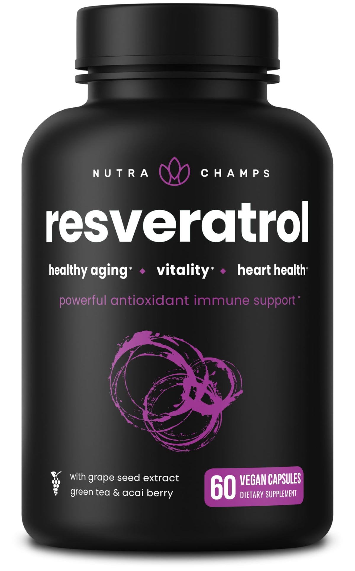 Complexe de Resvératrol NutraChamps 1 200 mg vue avant