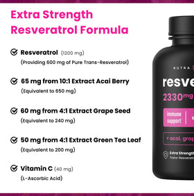 Complexe de Resvératrol NutraChamps sur un fond neutre