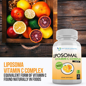 Complexe de Vitamine C Liposomale 1400mg - Bouteille avec étiquette