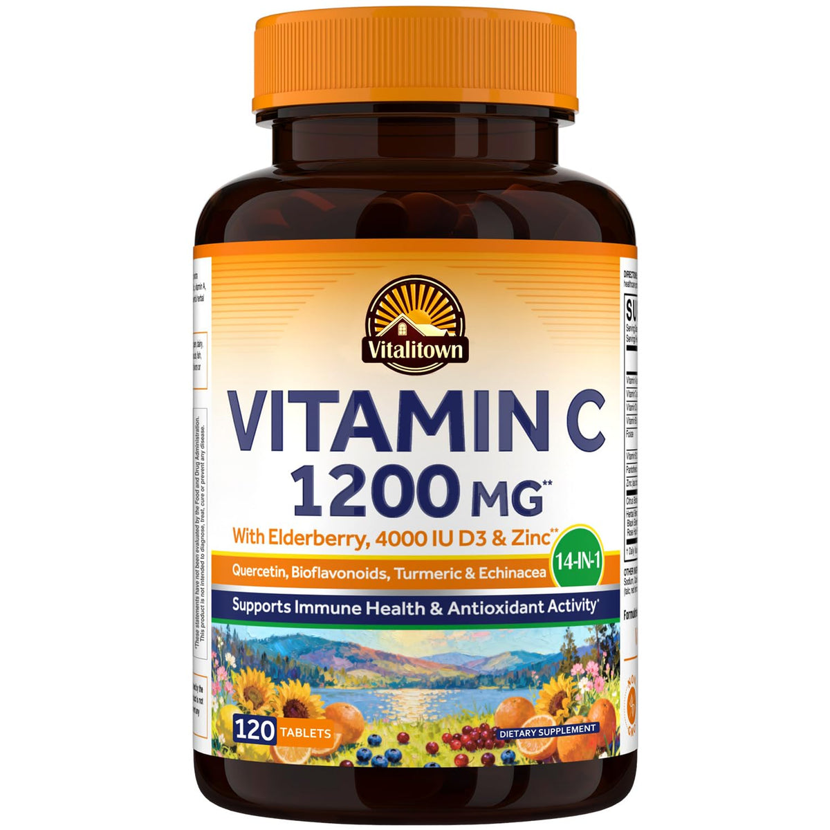 Complexe de Vitamine C Vitalitown 1200mg, flacon de 120 comprimés