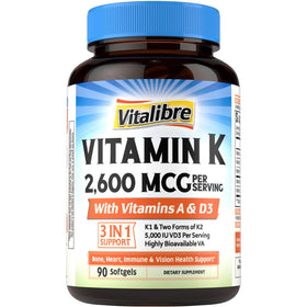 Complexe de Vitamine K Vitalibre 2600 mcg en boîte