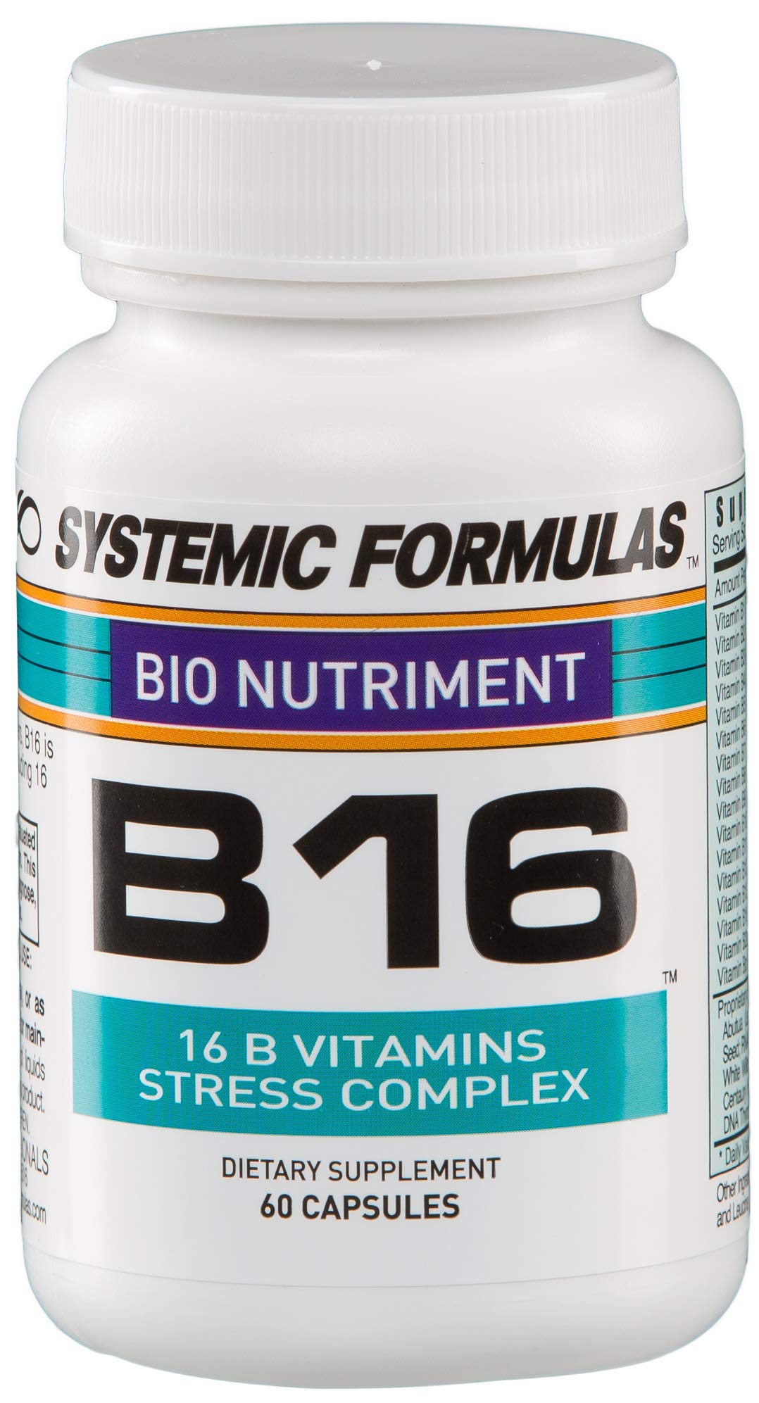 Complexe de vitamines B 50g Systemic Formulas, vue de face