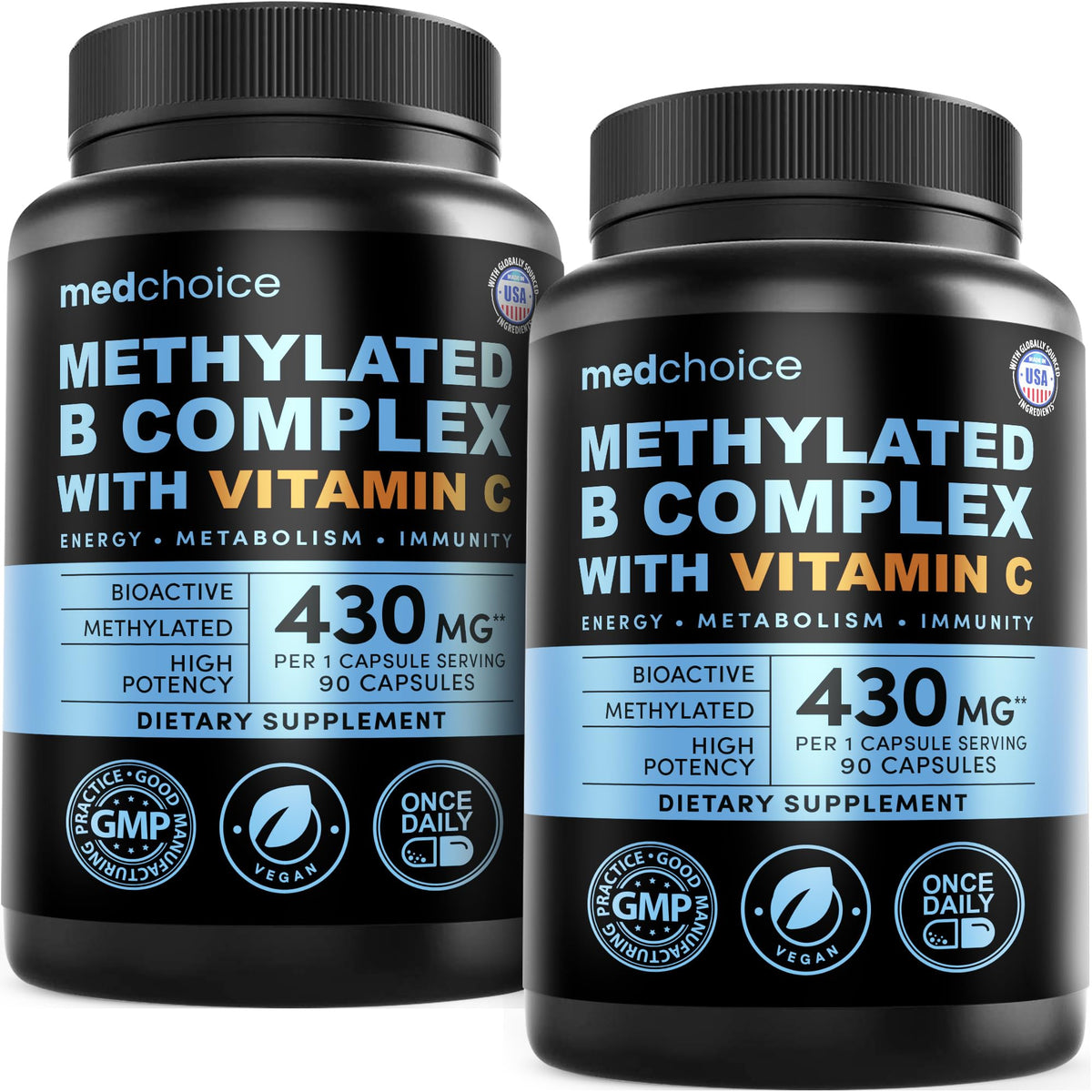 Complexe de Vitamines B 9-en-1 MEDCHOICE gélules vue avant