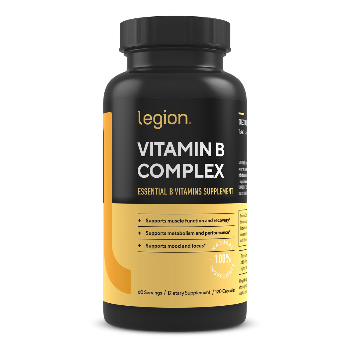 Complexe de Vitamines B LEGION 120 capsules vue de face