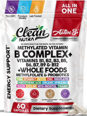 Complexe de Vitamines B Methylé Clean Nutraceuticals 60 capsules vue avant