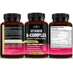 Complexe de Vitamines B NEW AGE, présentation sur fond neutre