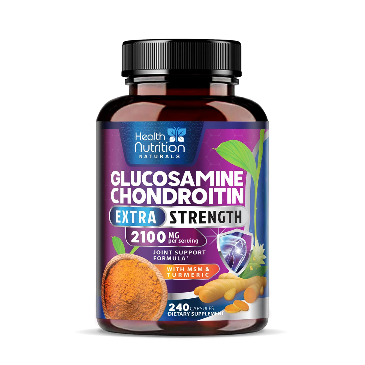 Complexe glucosamine chondroïtine 240 capsules vue de face