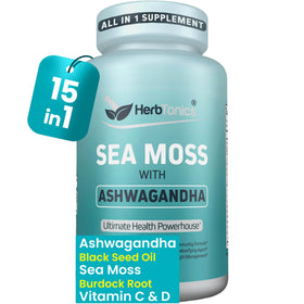 Complexe Herbtonics de Mousse de Mer, Graines de Cumin Noir, Ashwagandha et Racine de Bardane - vue avant