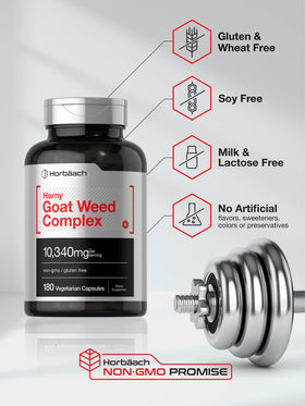 Complexe Horny Goat Weed de Horbäach avec fond neutre