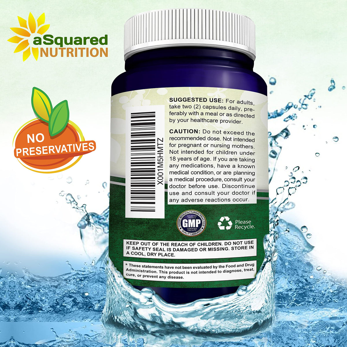 Complexe Liposomal de Vitamine C 1500mg d'aSquared Nutrition avec des capsules en arrière-plan