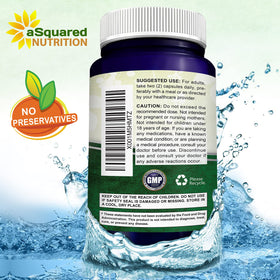Complexe Liposomal de Vitamine C 1500mg d'aSquared Nutrition avec des capsules en arrière-plan