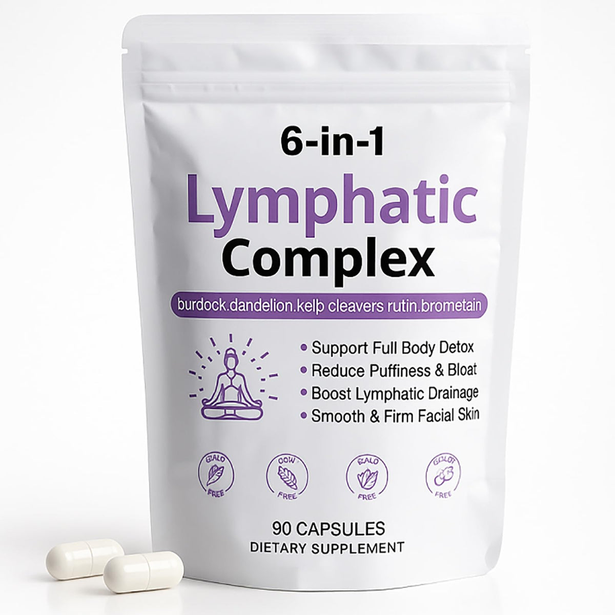 Complexe Lymphatique 6 en 1 WXDOAU 90 capsules vue avant