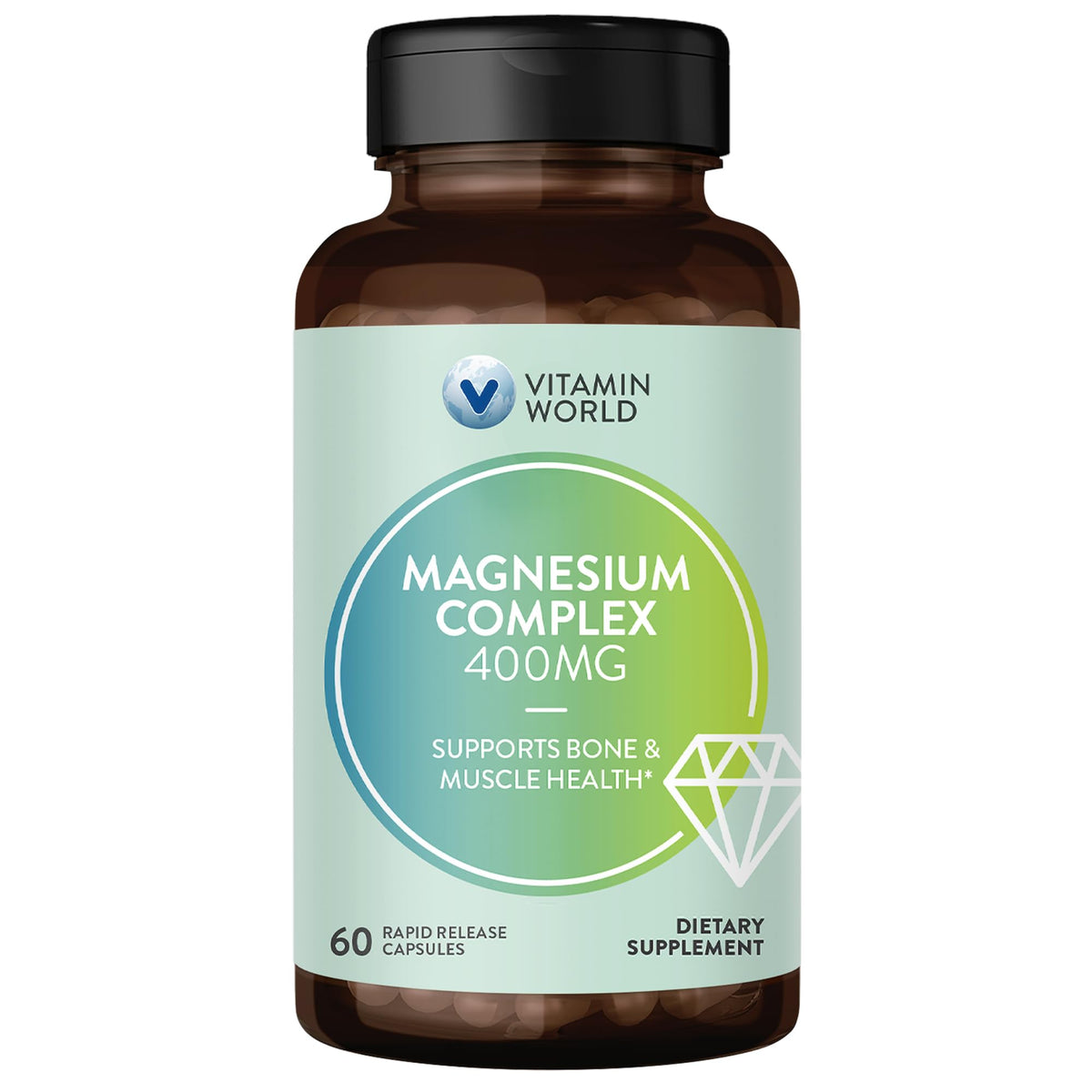 Complexe Magnésium 400mg Vitamin World 60 capsules vue avant