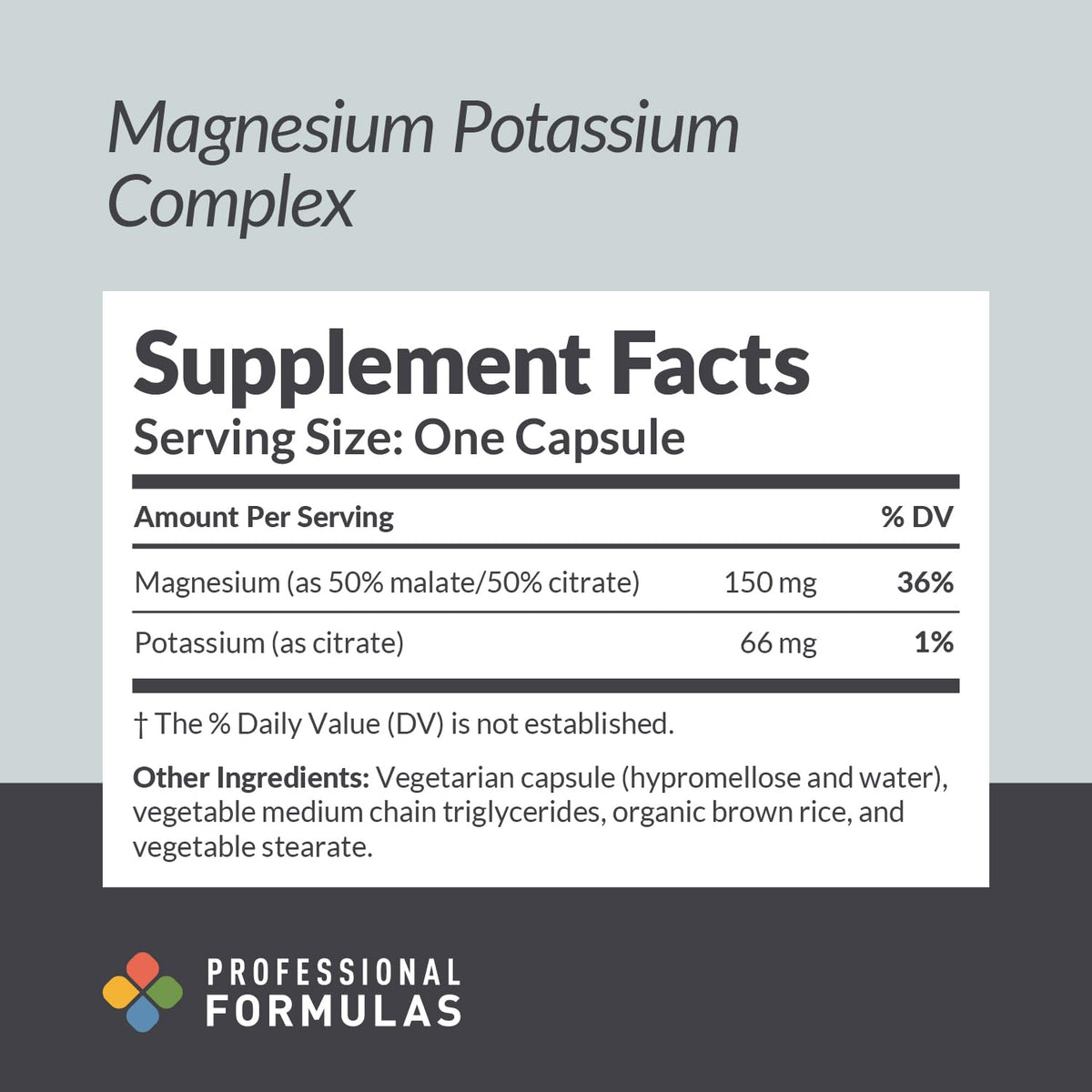 Complexe Magnésium Potassium 90 capsules avec étiquette détaillée