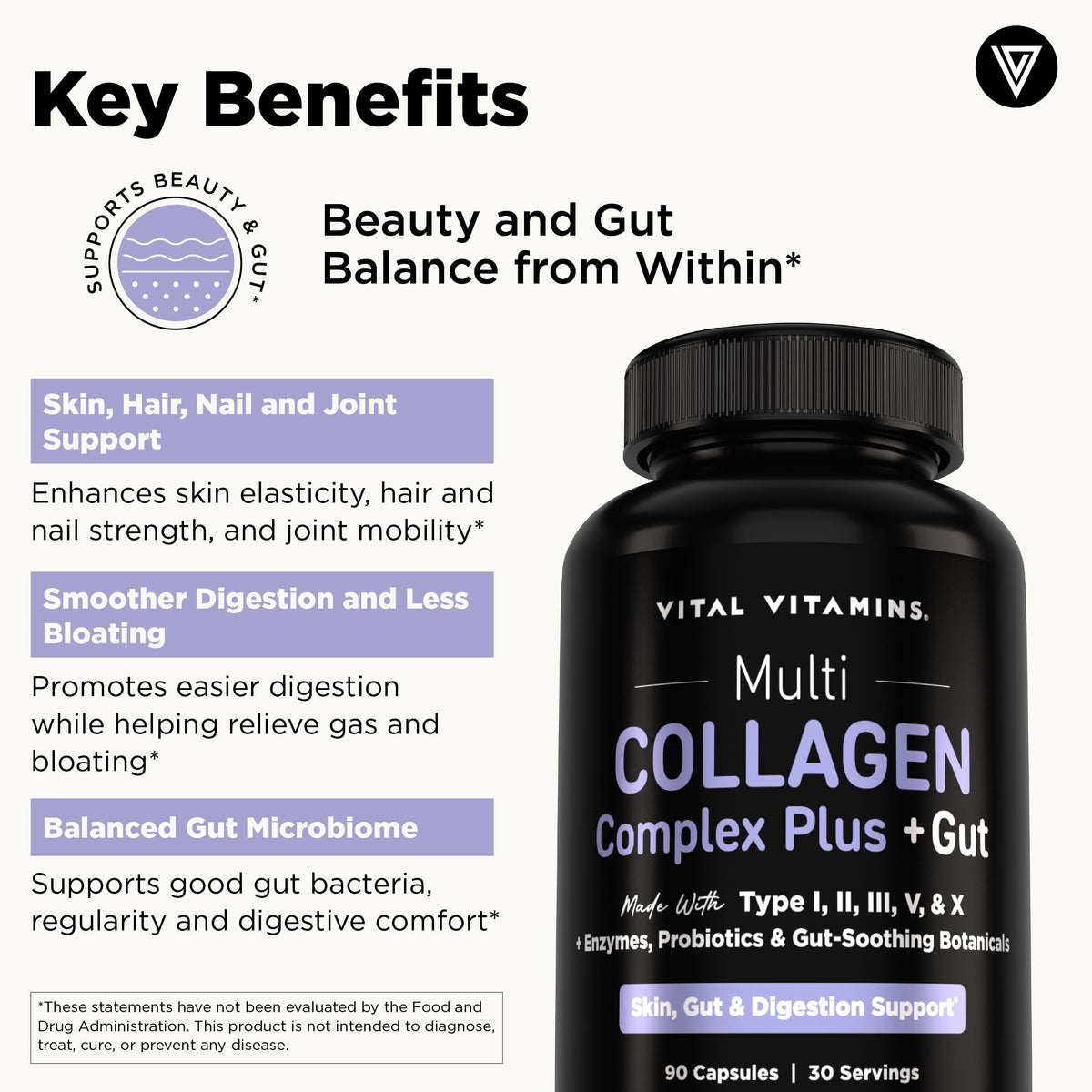 Complexe Multi-Collagène Vital Vitamins avec cuillère doseuse