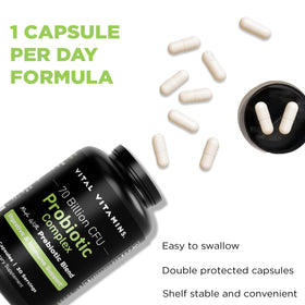 Complexe Probiotique Vital Vitamins 70 milliards CFU avec d'autres compléments