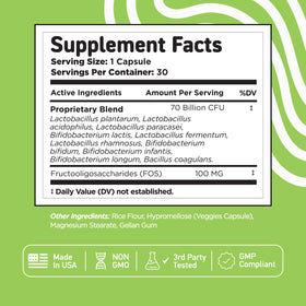 Complexe Probiotique Vital Vitamins 70 milliards CFU sur une table