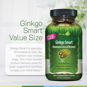 Composition d'Irwin Naturals Ginkgo Biloba avec ingrédients