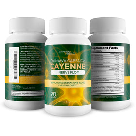 Composition d'Okinawa Capsaicin Cayenne Nerve Flo sur étiquette