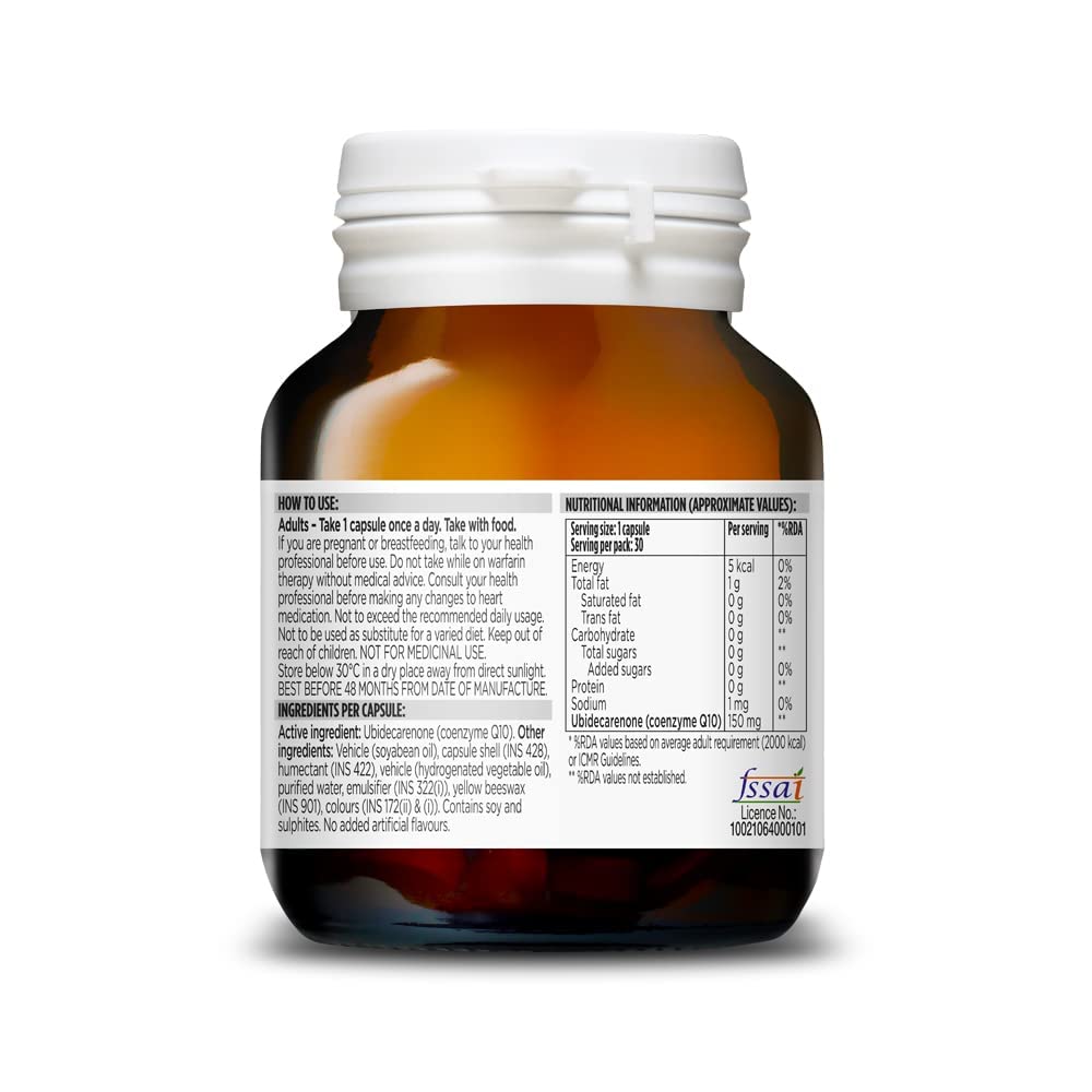 Composition de Blackmores CoQ10 150mg sur étiquette
