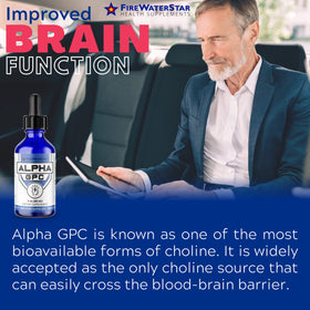 Composition de FIREWATERSTAR Alpha GPC 300 mg en gros plan