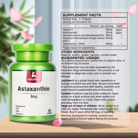 Composition de JulyDeer Astaxanthine 6mg sur l'étiquette