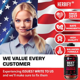 Composition de l'extrait de racine de betterave HERBIFY sur un fond clair