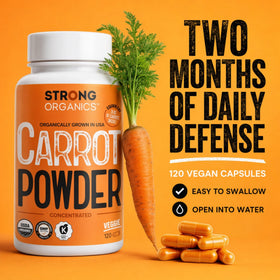 Composition de la poudre de jus de carotte crue Strong Organics