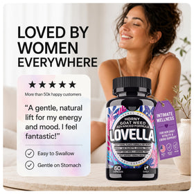 Composition de Lovella Herbal Hot sur un fond neutre