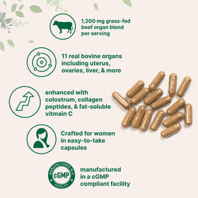 Composition de Micro Ingredients Complément Alimentaire Organes Bovine, ingrédients visibles