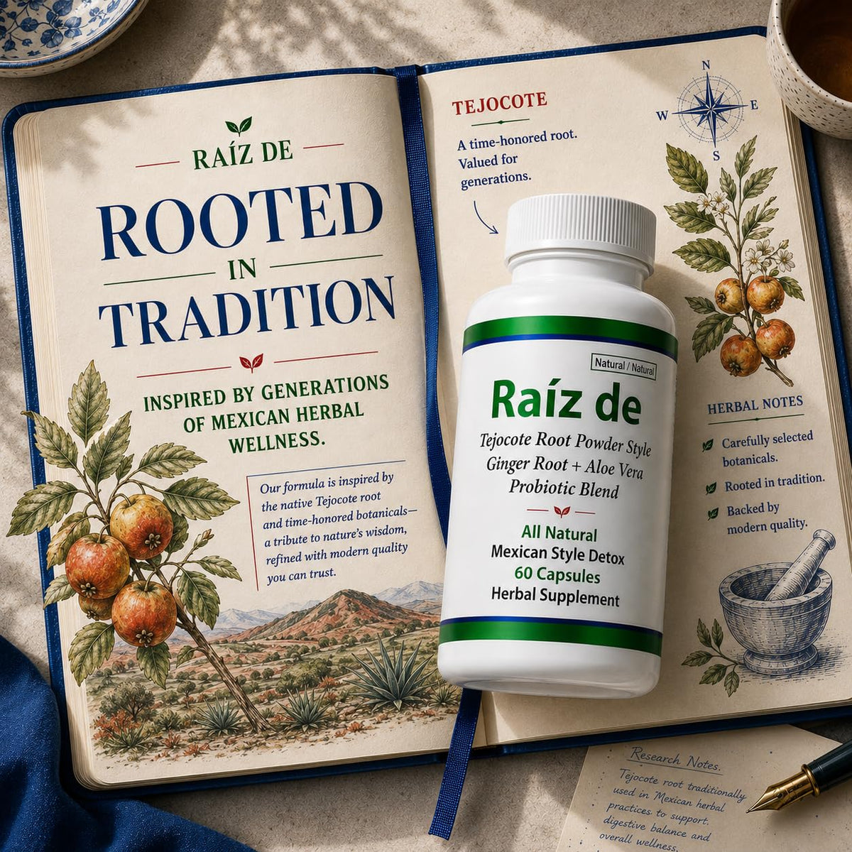 Composition de Raiz DE Tejocote Root avec ingrédients naturels