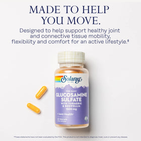 Composition de SOLARAY Glucosamine Sulfate 1500 mg sur l'étiquette