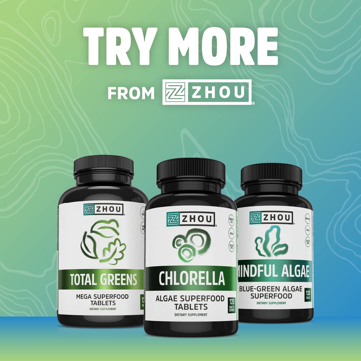 Composition de ZHOU Calcium Greens avec spiruline et herbe d'orge