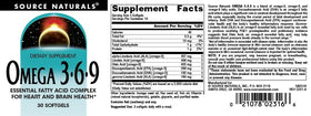 Composition des acides gras dans Source Naturals Omega 3-6-9