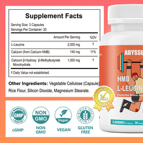 Composition des capsules ABYSSUS HMB & L-Leucine