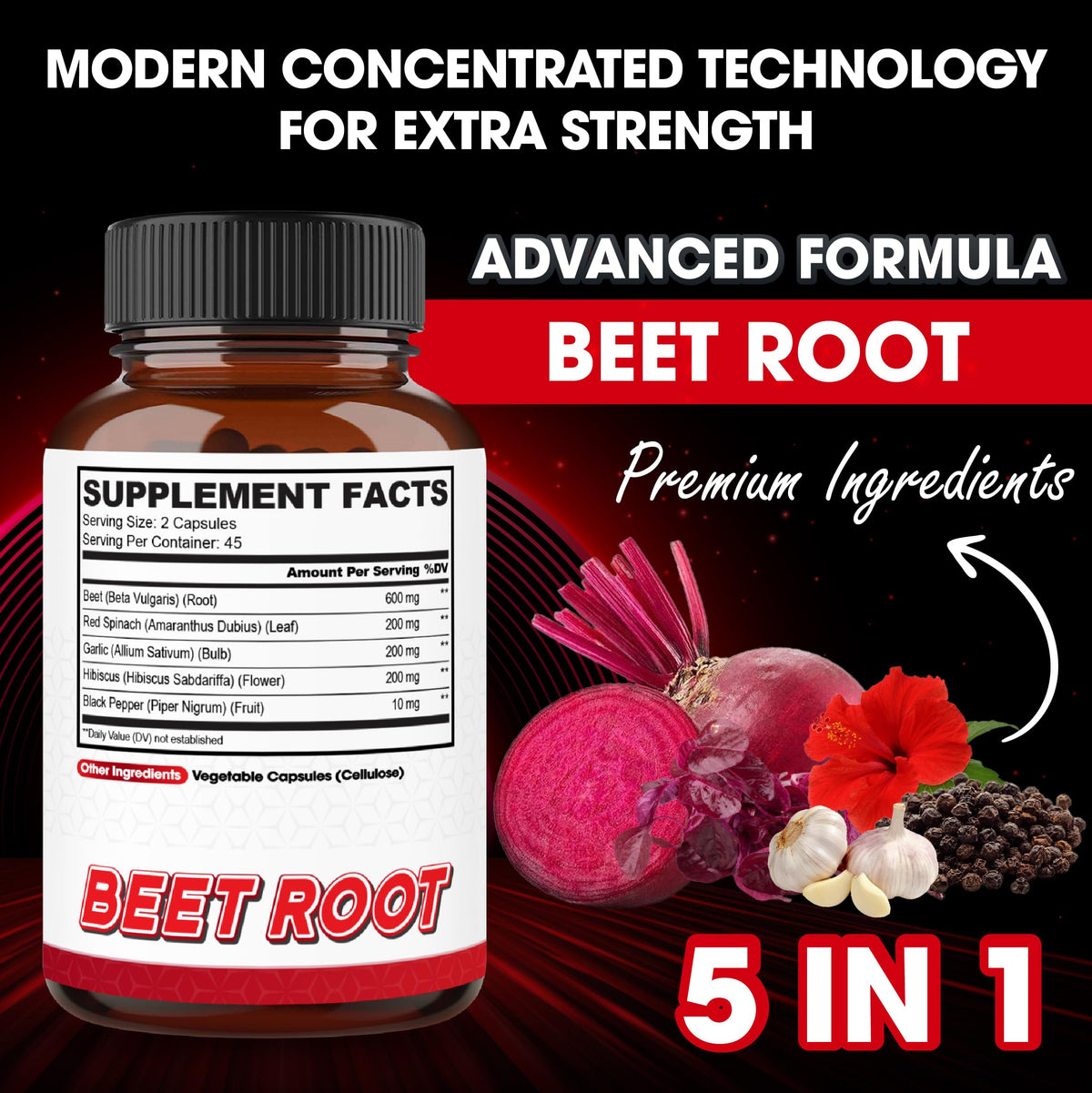 Composition des capsules agobi avec betterave et ail bio