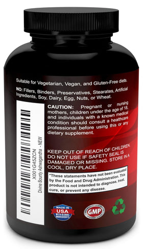 Composition des capsules Ashwagandha Divine Bounty