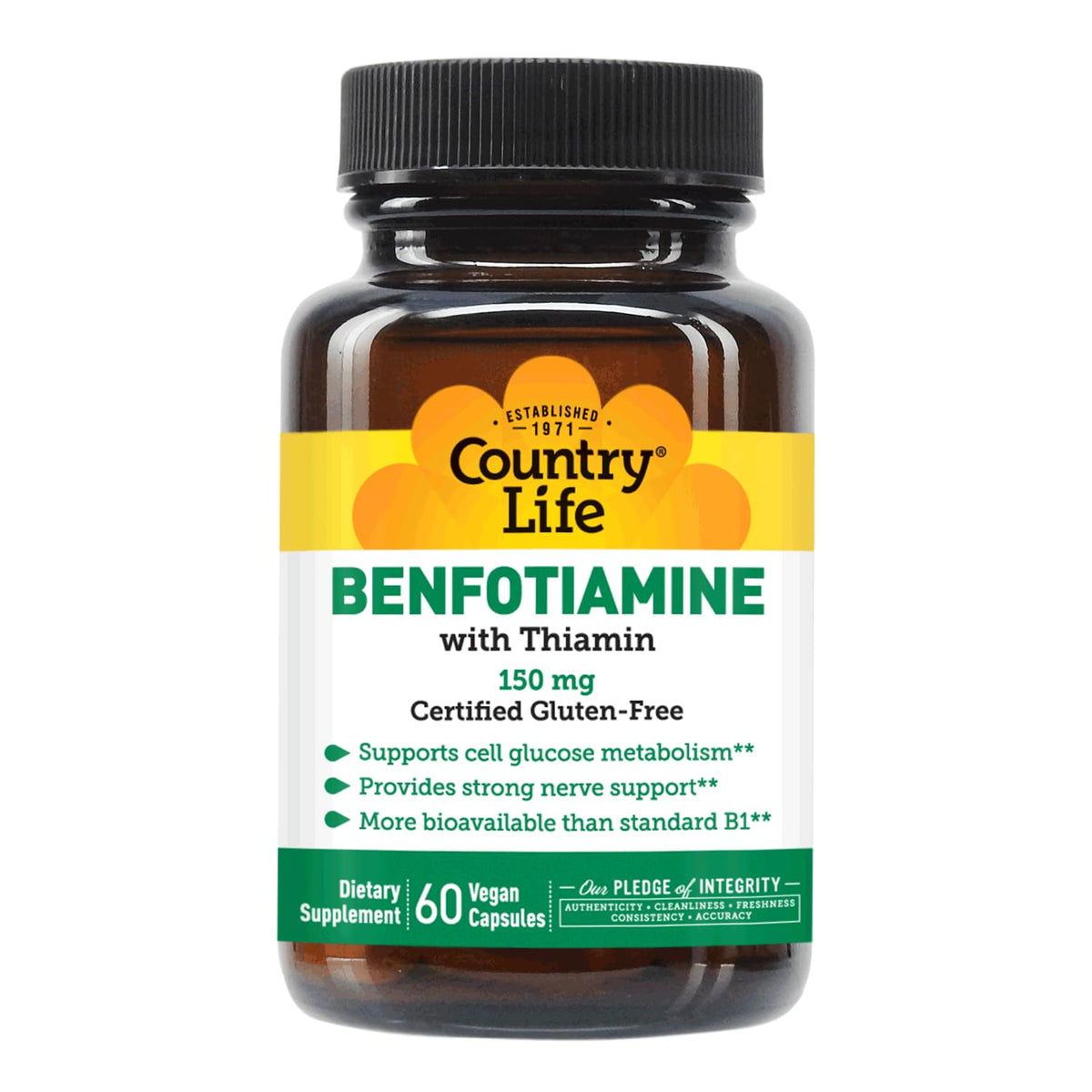 Composition des capsules Benfotiamine de Country Life