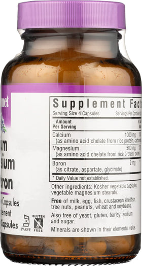 Composition des capsules BlueBonnet Calcium Magnésium Plus Bore